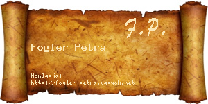 Fogler Petra névjegykártya