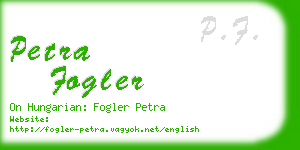 petra fogler business card